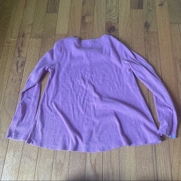 CAT & JACK PURPLE SPECKLED WAFFLE KNIT LONG SLEEVE SHIRT GIRLS SIZE MEDIUM 7/8 - Picture 2 of 3